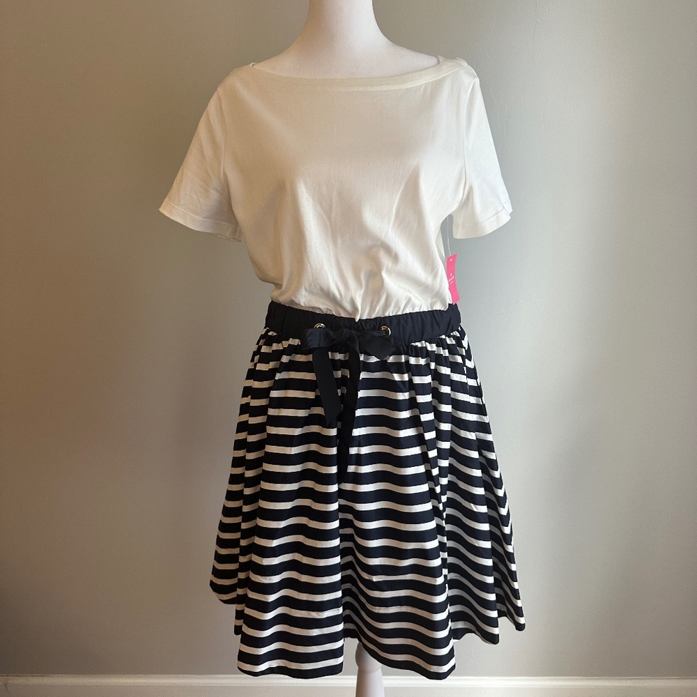 NWT - Kate Spade Sailing Stripe Knit Mixed Media Dress